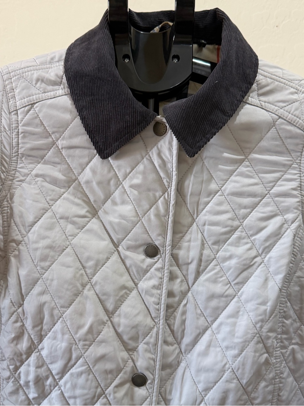 Barbour Summer Tartan Women’s Quilted Jacket US 4 UK 8 Corduroy Collar - Picture 5 of 10